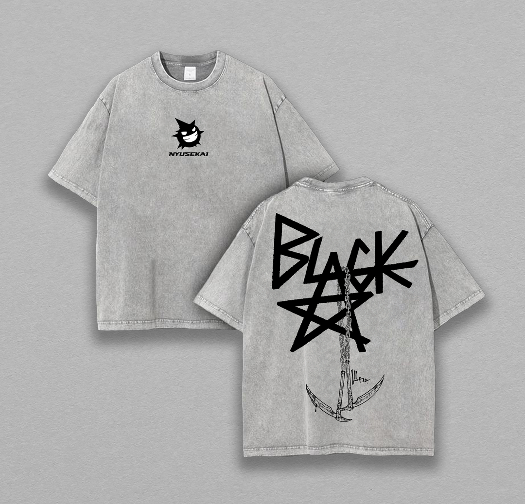 Black Star x Soul Eater Anime Vintage Oversized Washed Tee