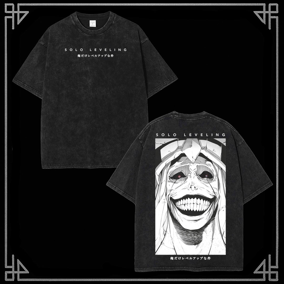 "Statue Of God" Solo Leveling Vintage Anime Wash Tee [MMU]