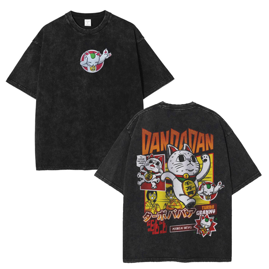 Dandadan lucky cat Vintage Washed Shirt [MMU]