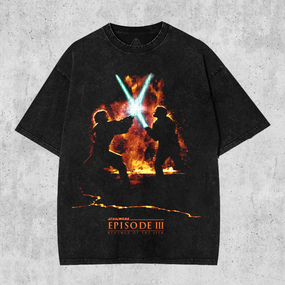 Stars Wars Anakin Skywalker Obi Wan Kenobi Washed T-Shirt HHV