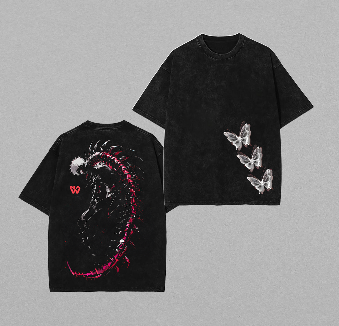 Retro Heavy Limited Kaneki Ken - Tokyo Ghoul Anime Double Printed Washed Tee | 'TTT'
