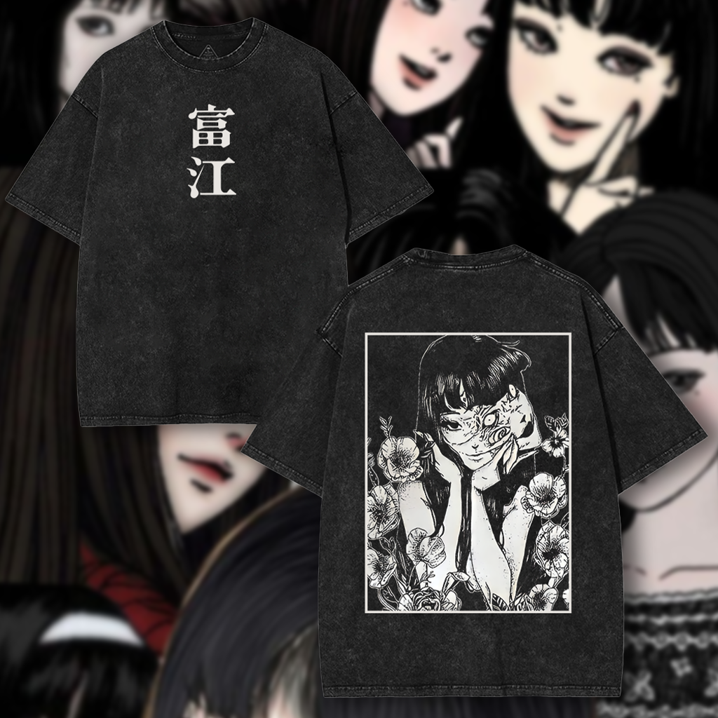 Tomie Junji Ito Horror Anime Washed T-shirt