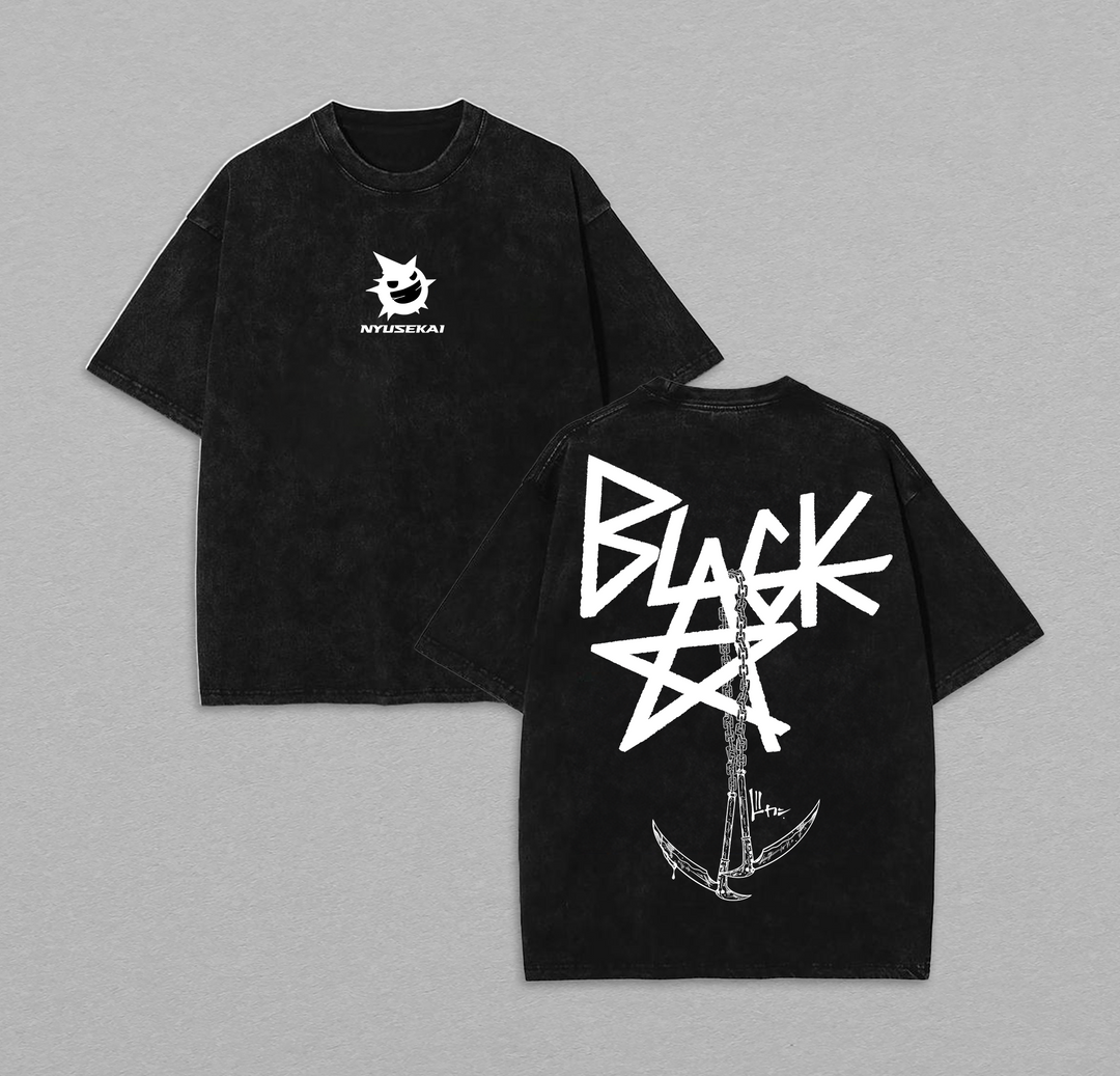 Black Star x Soul Eater Anime Vintage Oversized Washed Tee