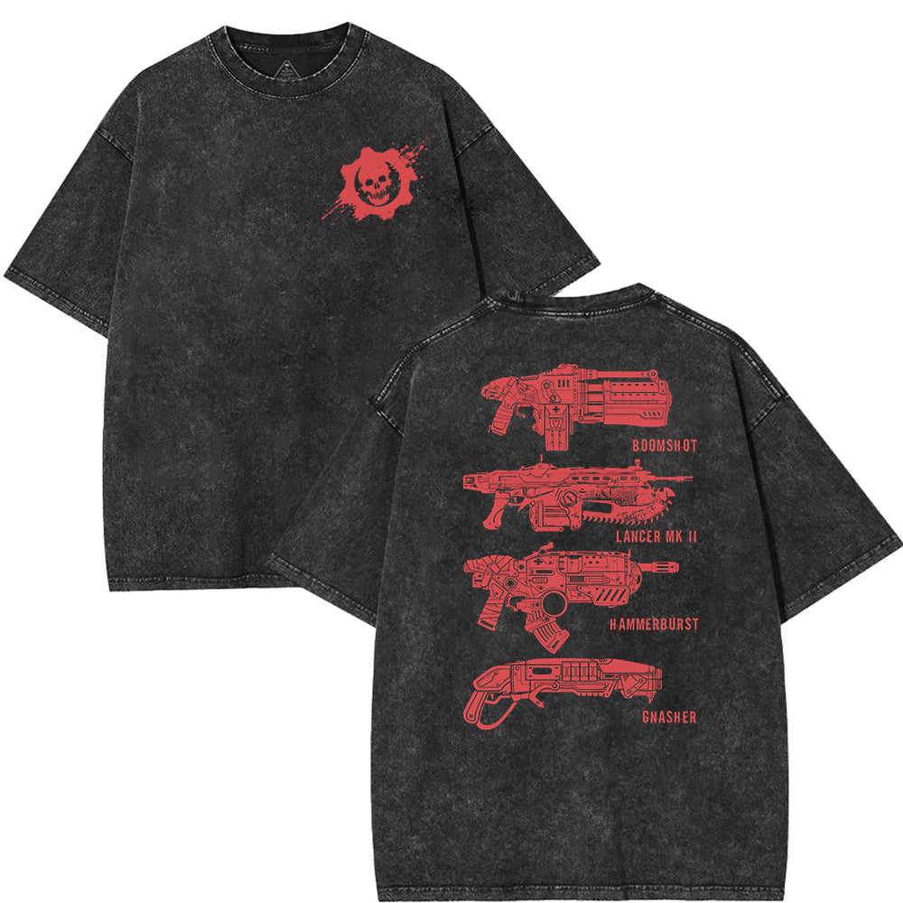 Gears of War Weapon Stack Washed Tshirt [TPR]