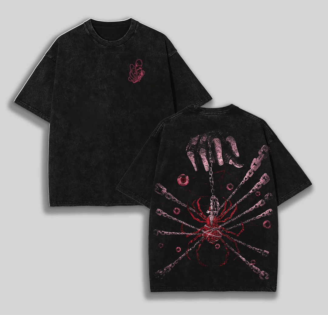 Kurapika RED - Hunter x Hunter r Phantom Troupe Spiders Anime Double Printed Vintage Washed