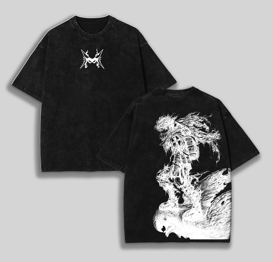 Retro Vintage Limited Bakugo - My Hero Acedemia Anime Clothing Double Printed Oversized Washed Tee