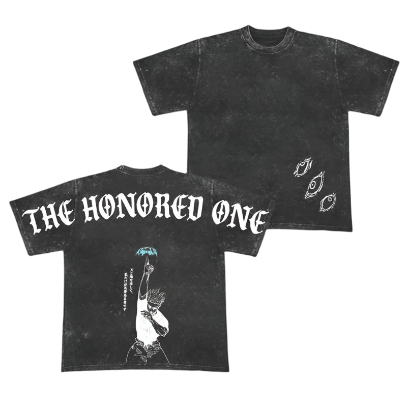 The Honored One Gojo JJK Acid Wash Black Vintage JJK1