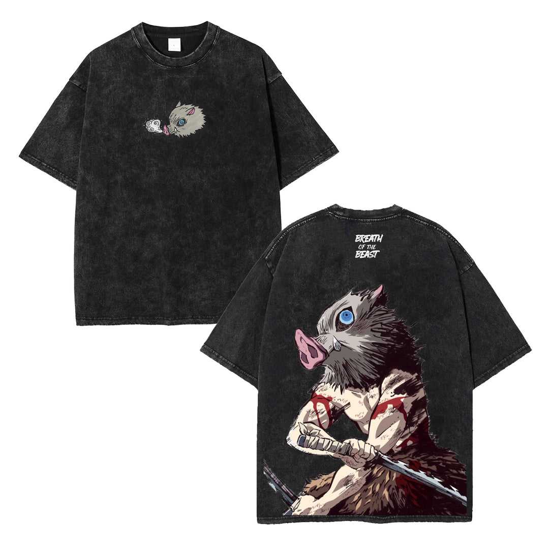Demon Slayer Inosuke Washed Shirt [MMU]
