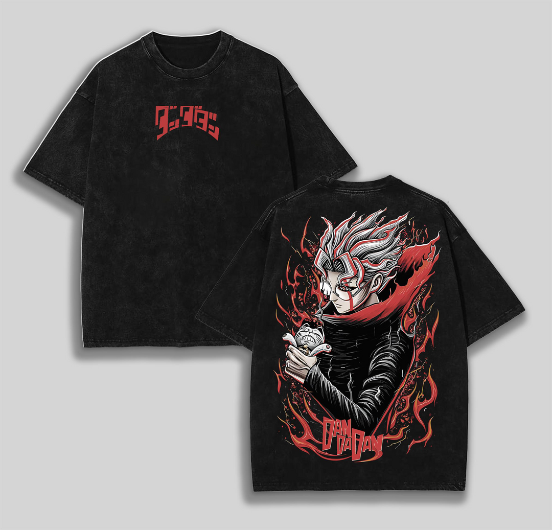 Retro Vintage Limited OKARUN - Dandadan T-shirt For Men Anime Acid Washed Light weight Cotton T-Shirt Unisex Oversized,Gift For Fan Anime Manga Lover,Anime Lover Crewneck