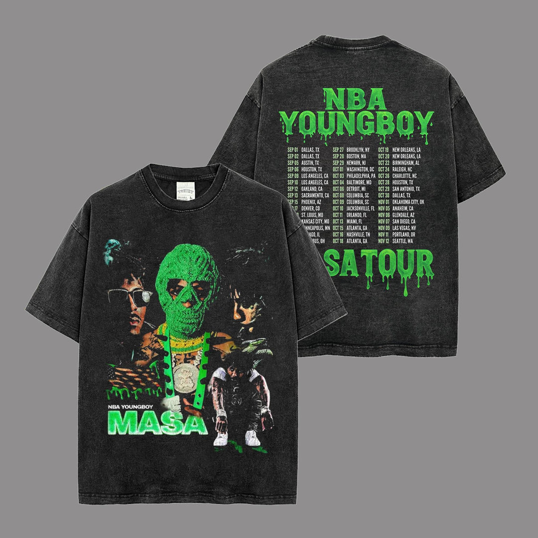 NBA YoungBoy Music Lovers– Washed Tee Cotton Menswear Top  | SEP 32