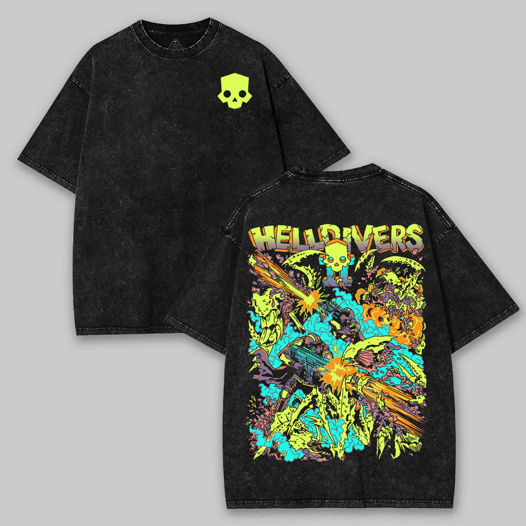 Helldivers 2 The Taste of Freedom – Washed Tee Cotton Menswear Top  | SEP 26