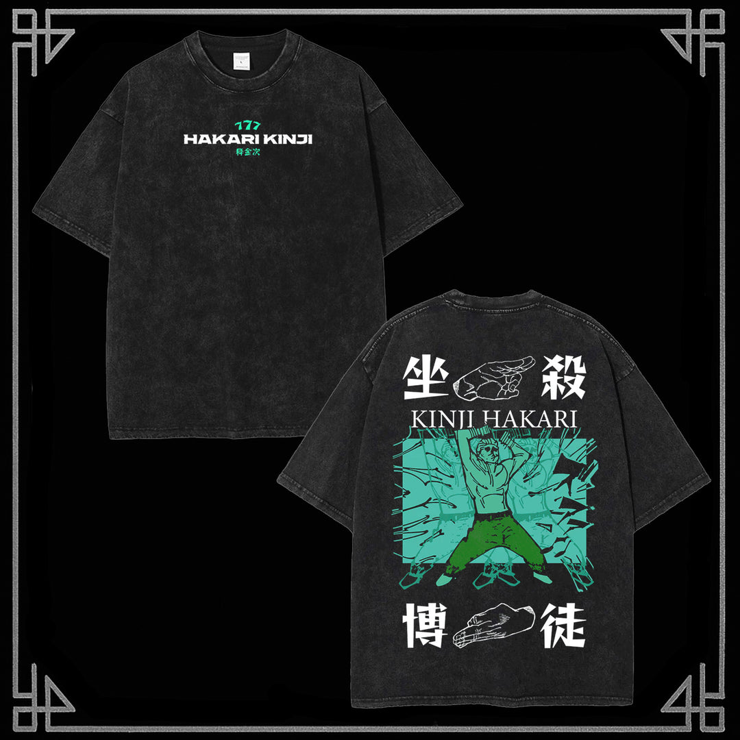 JACKPOT "HAKARI KINJI" Vintage Anime Wash Tee