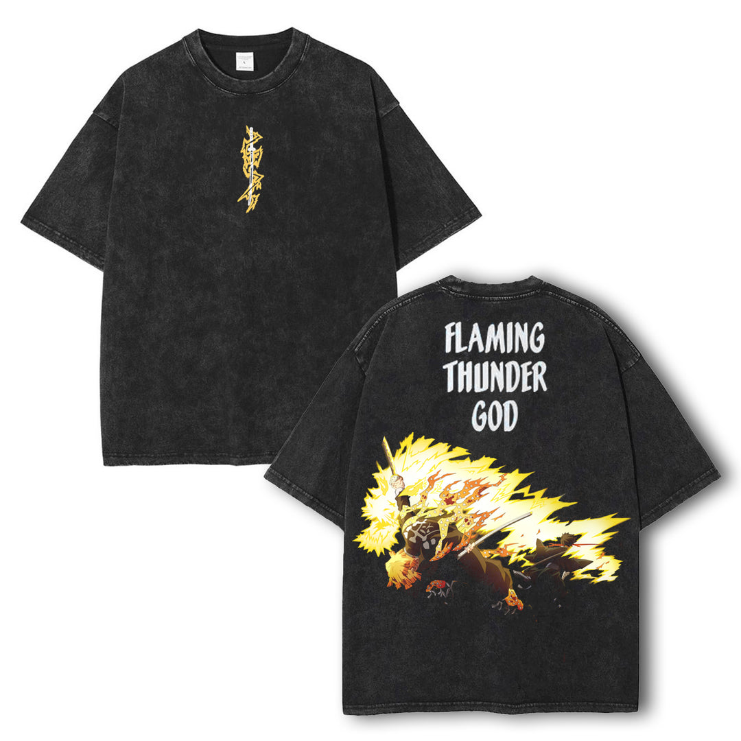Zenitsu Demon Slayer Washed Tshirt [MMU]