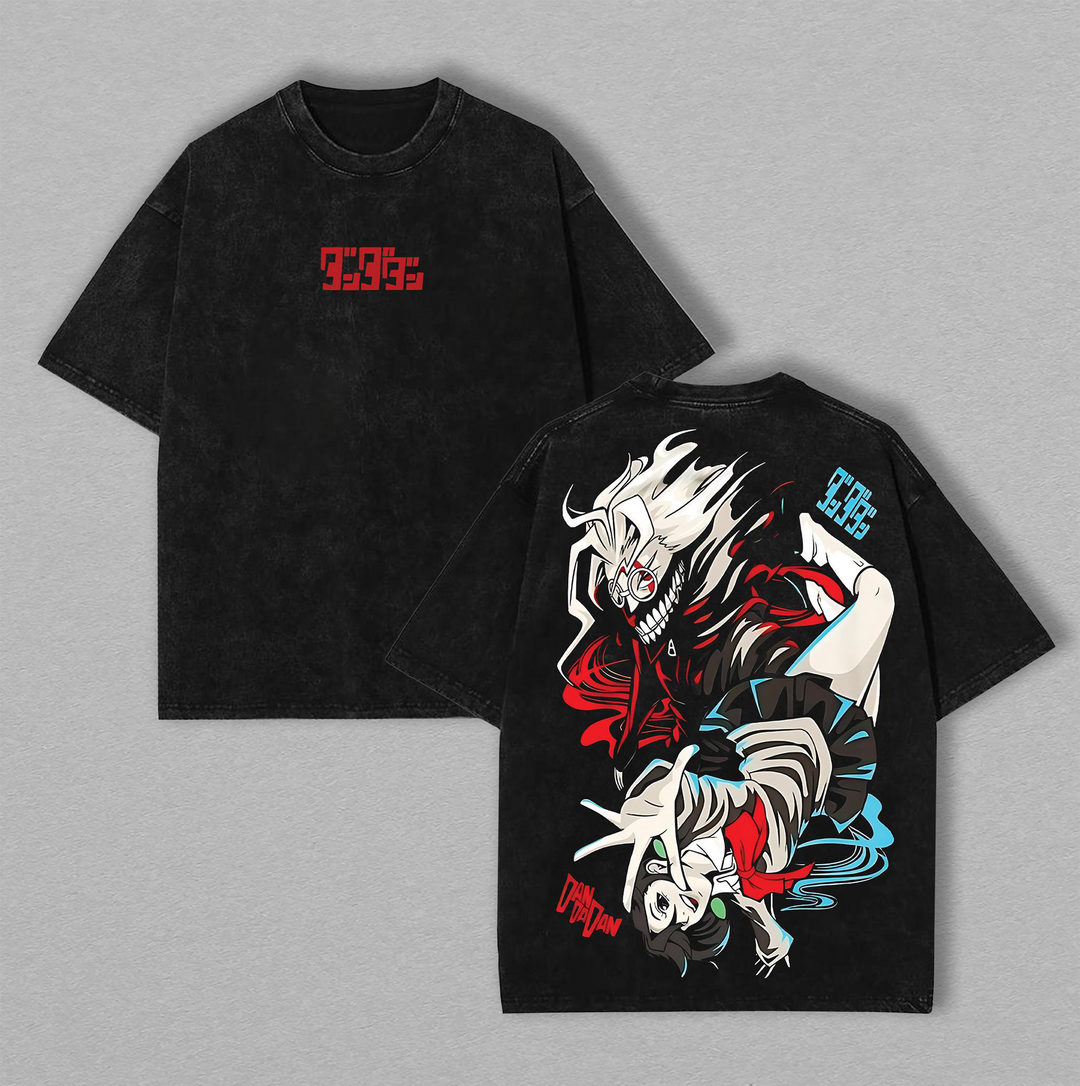 Okarun Dandadan Ken Takakura Unisex Oversize Anime Clothing Anime Merch Men's Vintage Tees Manga Washed Heavyweight Cotton T-shirt