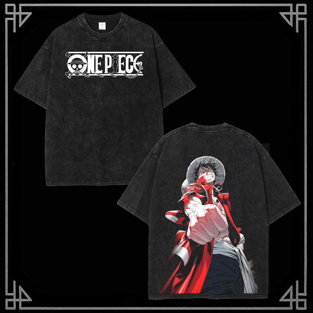 "LUFFY" ONE PIECE Vintage Anime Wash Tee [MMU]