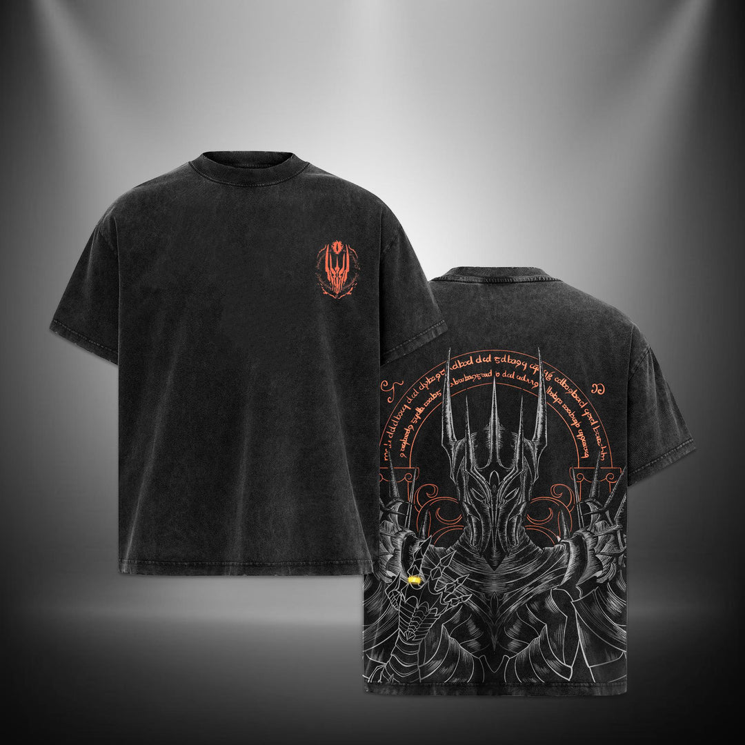 Lord Sauron Lord of the rings Retro Vintage – Washed Tee Cotton Menswear Top  | SEP 36