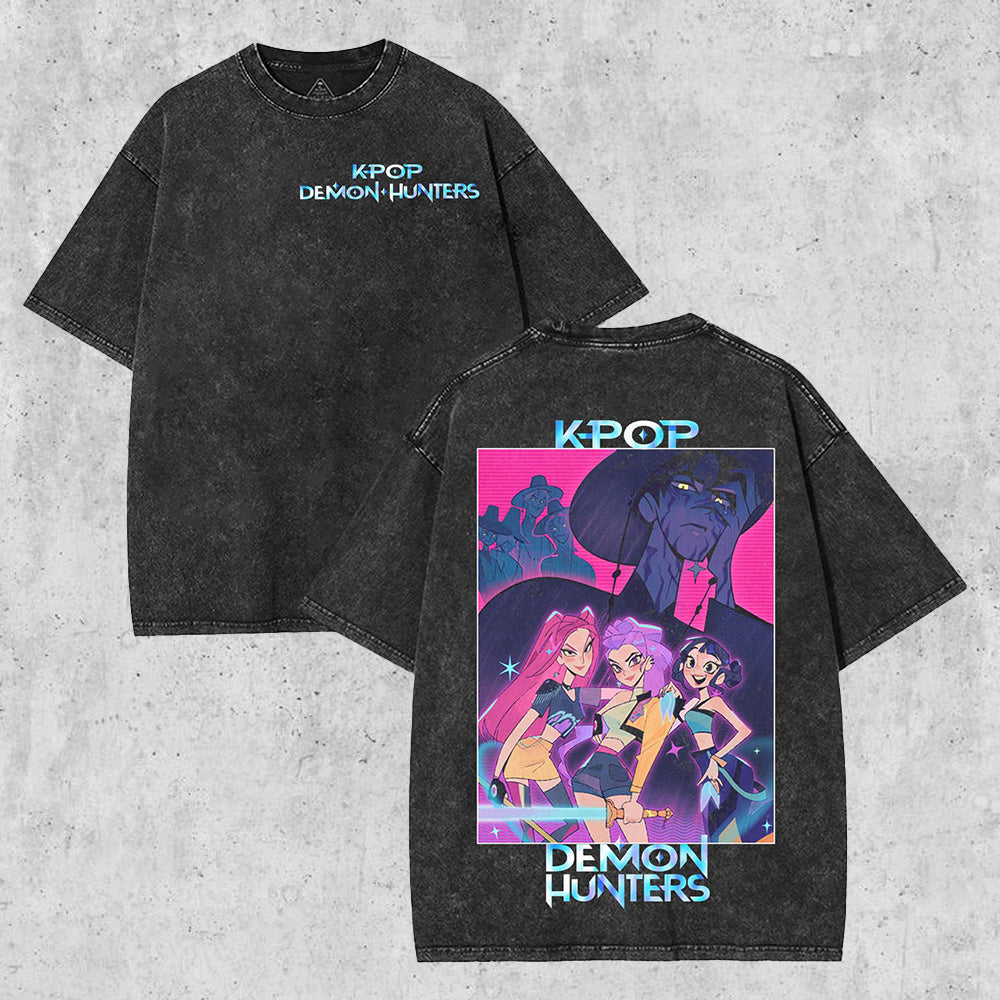Huntrix: K-Pop Demon Hunters V4 Washed T-Shirt HHV