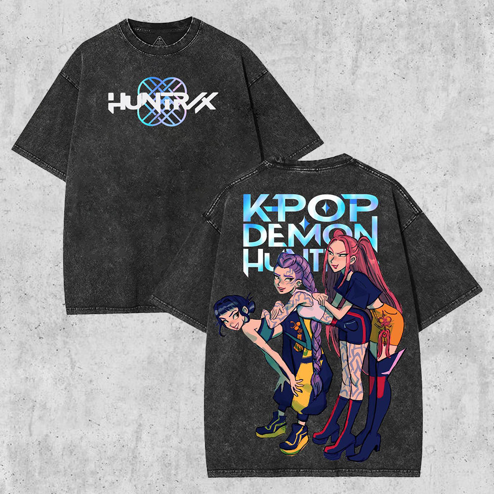 Huntrix: K-Pop Demon Hunters V5 Washed T-Shirt HHV