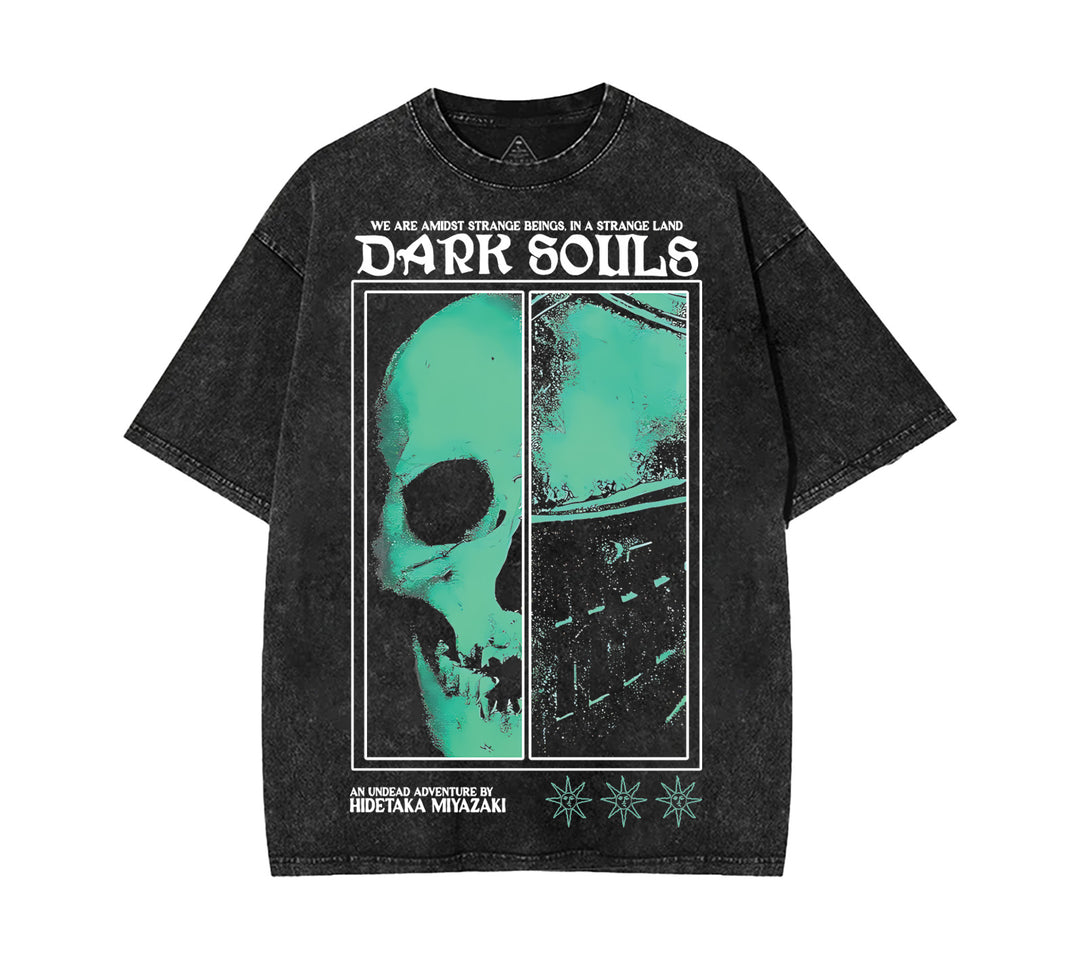 Dark Souls Knight Artorias the Abysswalker Acid Washed Lightweight Cotton T-Shirt [TPR]