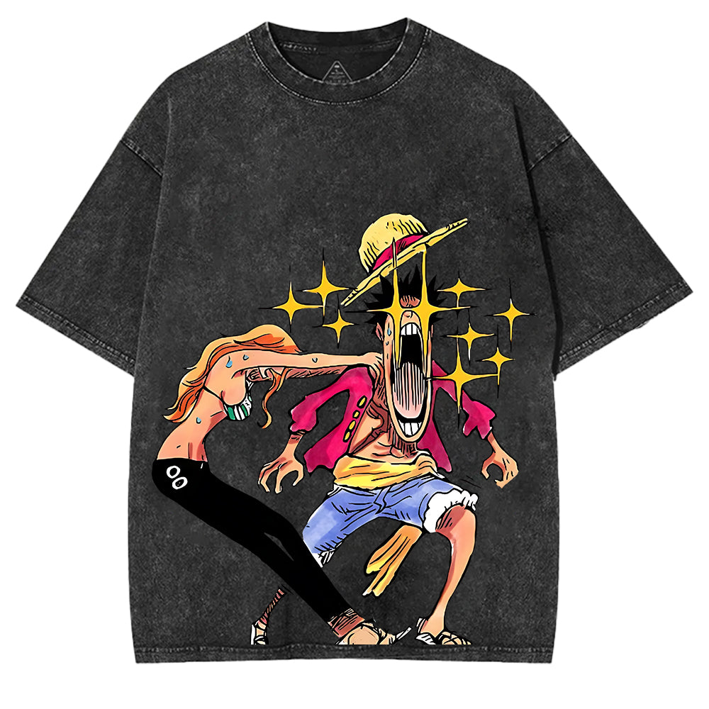 GREY LUFFY WOW FACE V1 TEE | 'TTT'