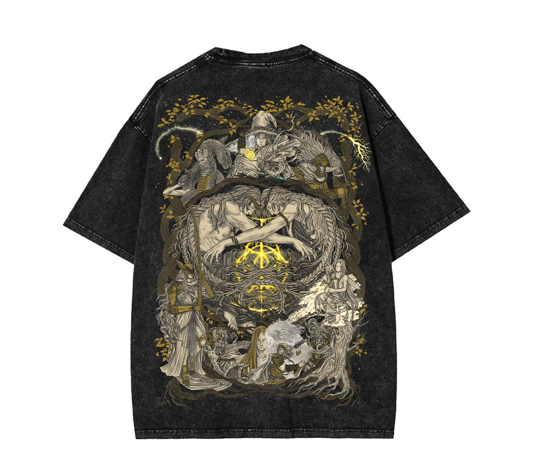 Elden Ring Shadow Of The Erdtree Unisex Acid Washed Lightweight Cotton T-Shirt [TPR]