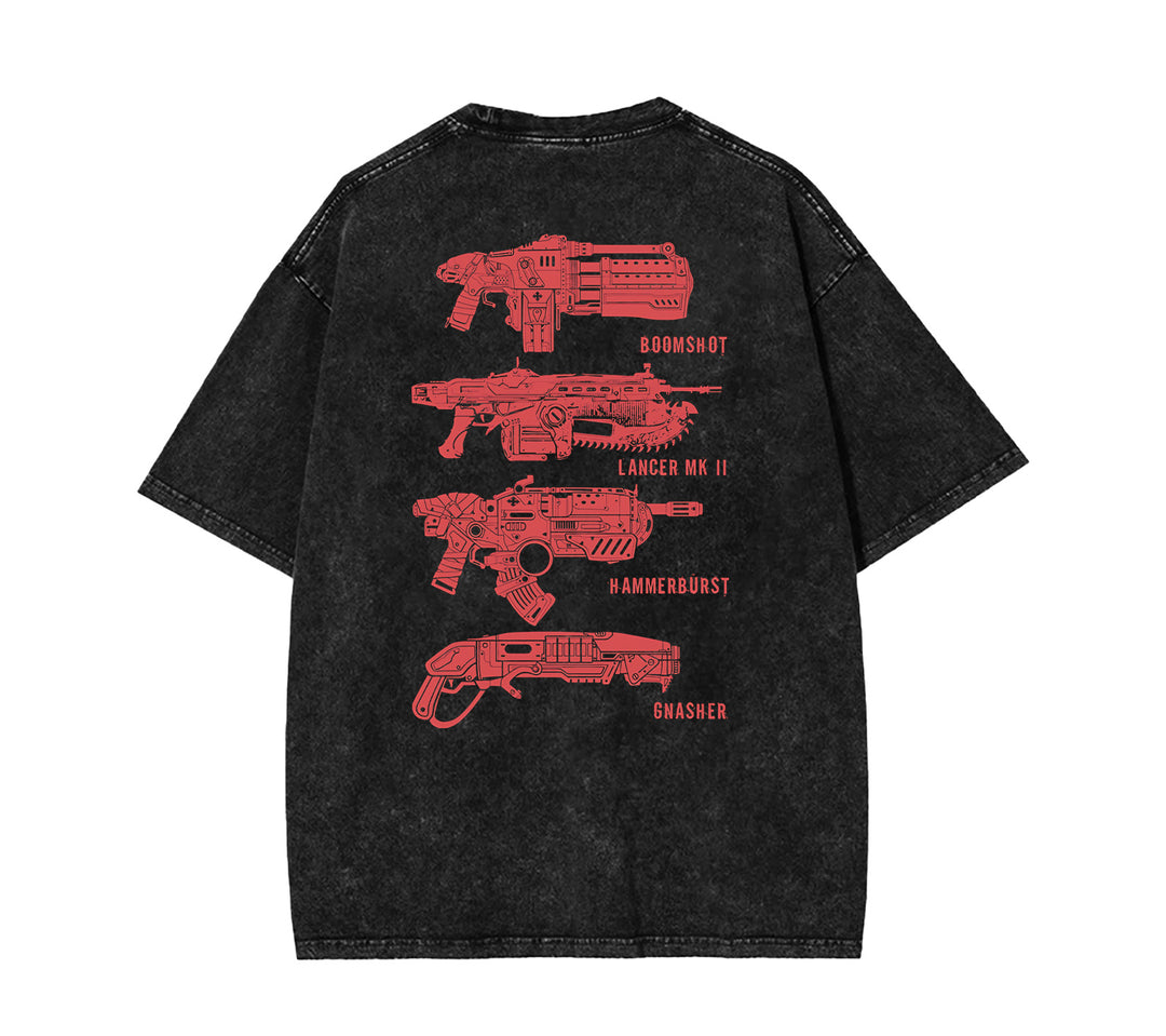 Gears of War Weapon Stack Washed Tshirt [TPR]