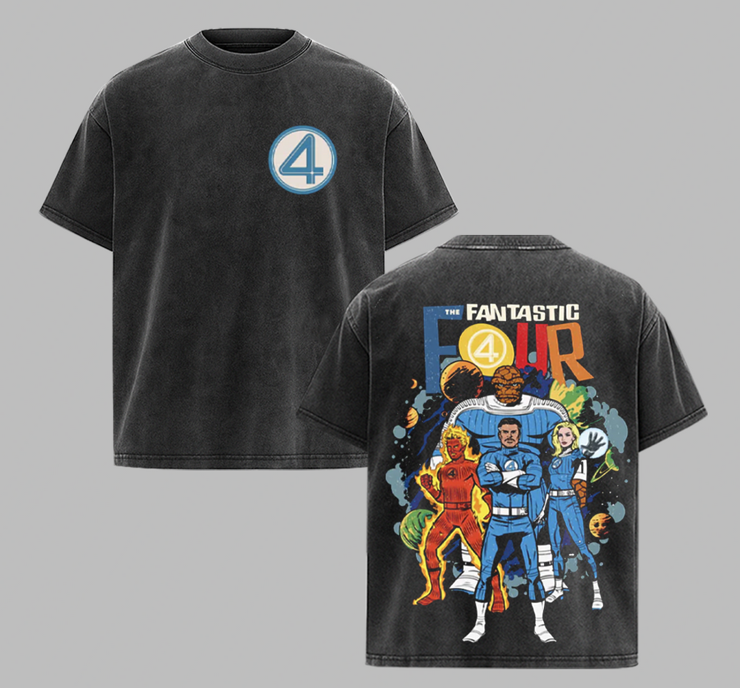 Fantastic Four Superhero VRS Shirt | Retro Comic Book Graphic Tee [FS]