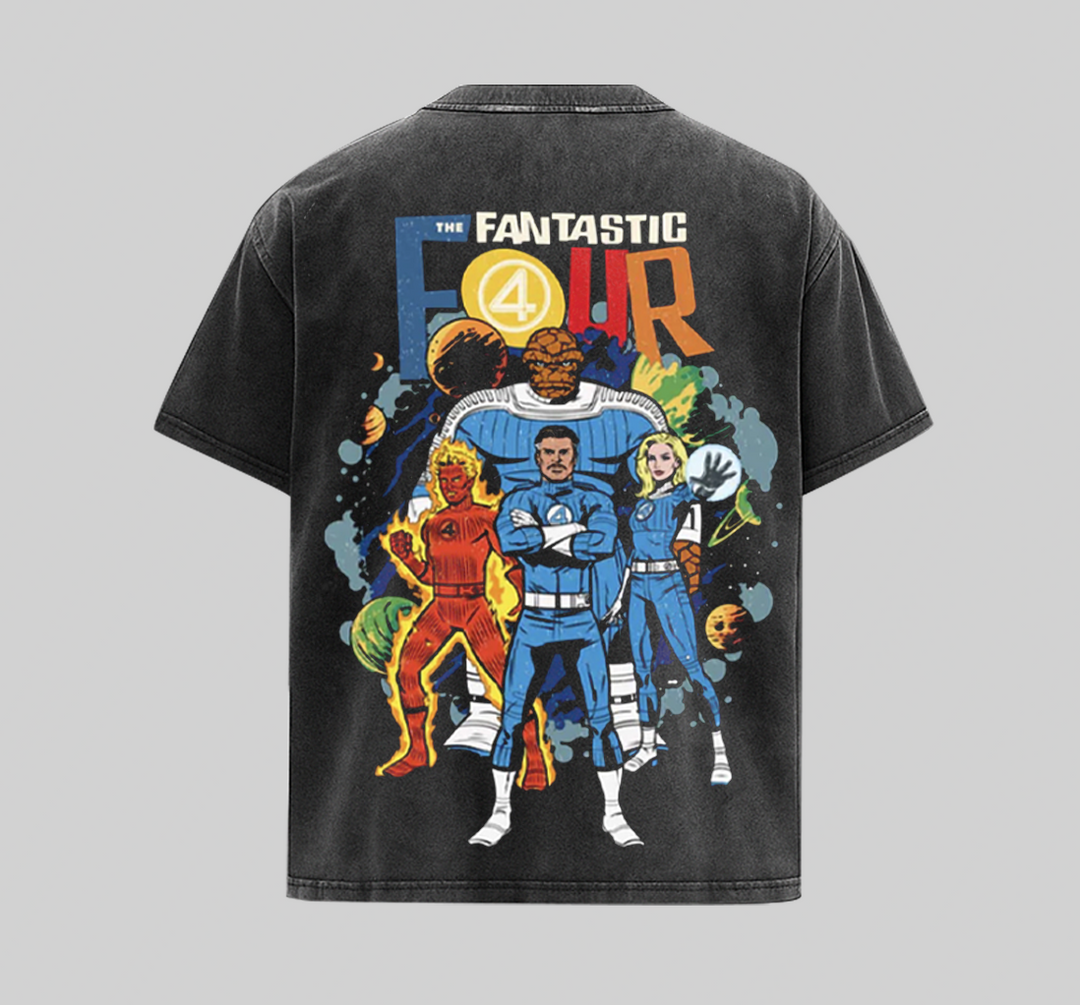Fantastic Four Superhero VRS Shirt | Retro Comic Book Graphic Tee [FS]