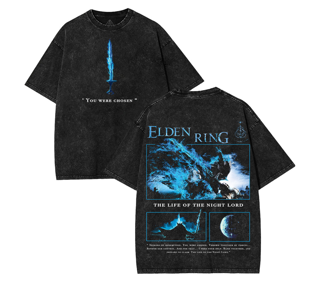 Limited Edition Elden Ring Game Lightweight Acid Washed Tshirt [TPR]