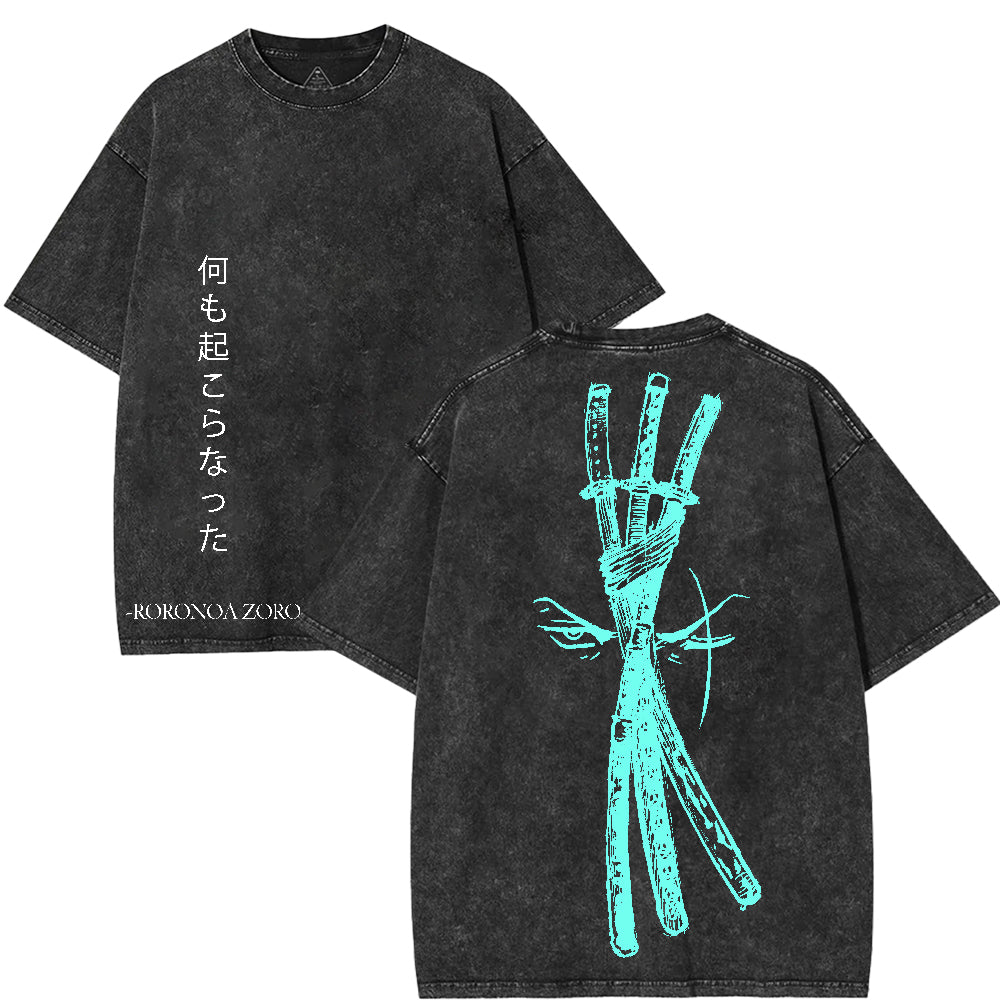 One Piece Washed Tee, Zoro Green Vintage Washed | 'TTT'