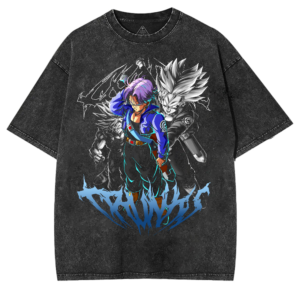 Anime Oversized T-Shirt, Graphic Oversized Washed Tee, Gym Clothing