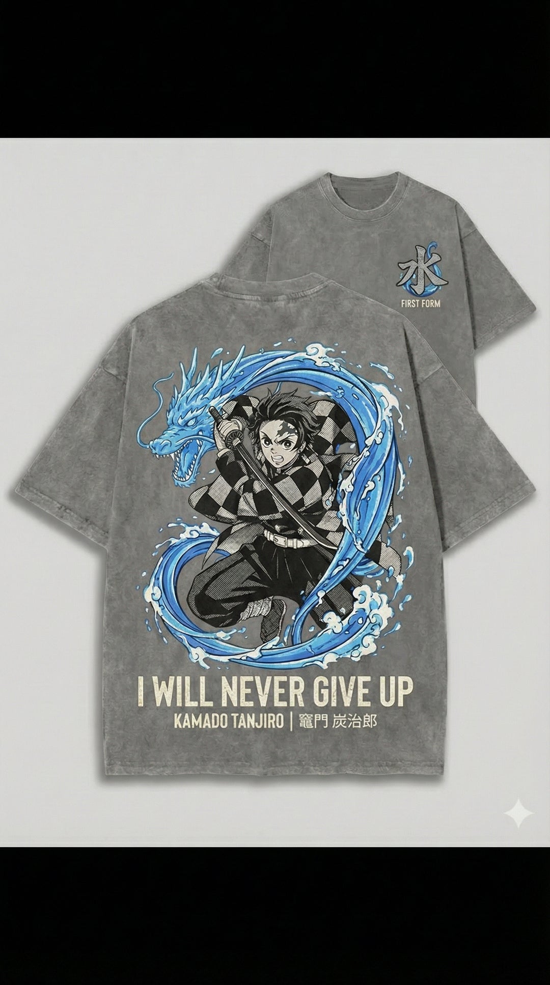 Demon Slayer Tanjiro Water Breathing Vintage Apparel | T-Shirt & Hoodie