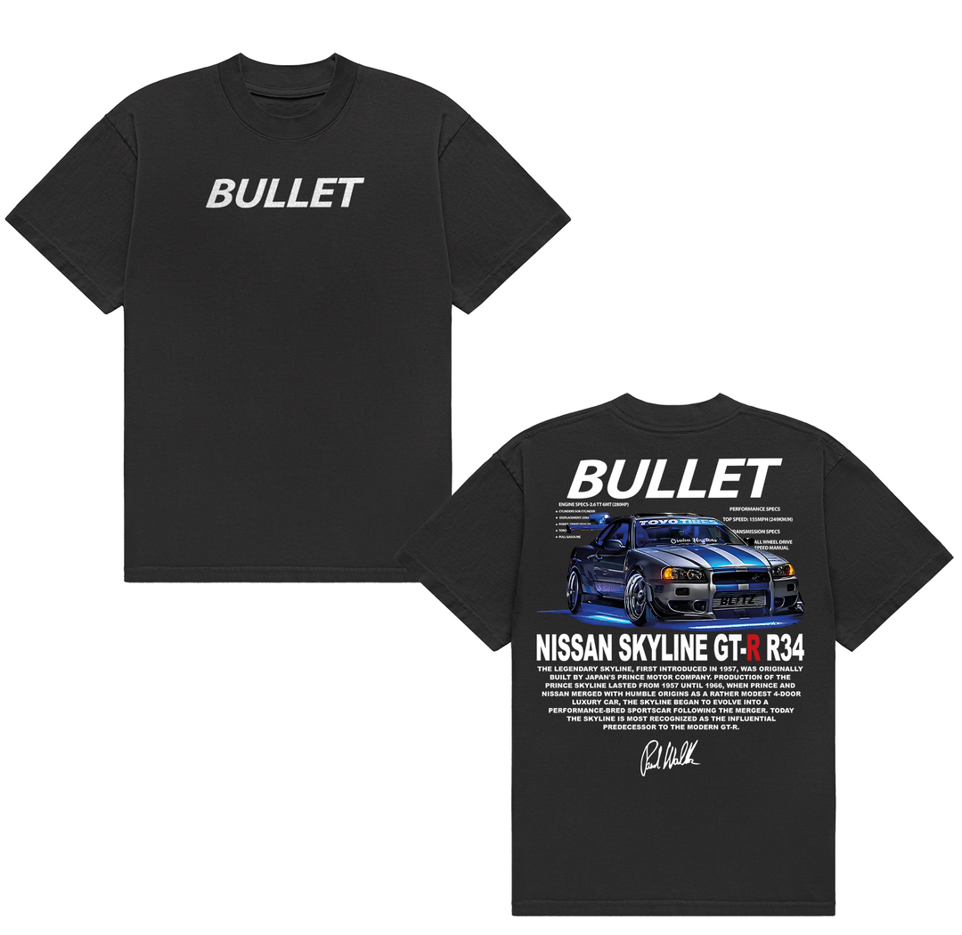 Unisex Car & Letter Print Round Neck Tee, Men's Regular