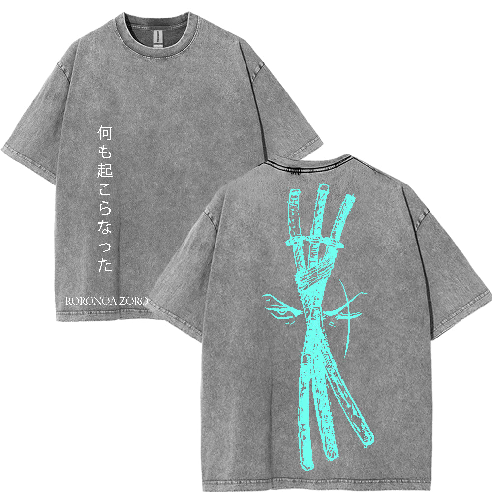 One Piece Washed Tee, Zoro Green Vintage Washed | 'TTT'