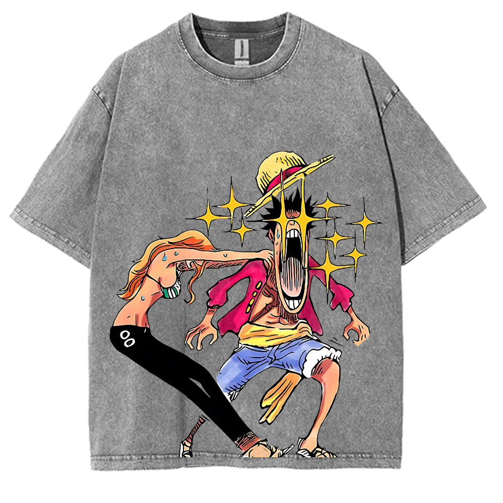 GREY LUFFY WOW FACE V1 TEE | 'TTT'
