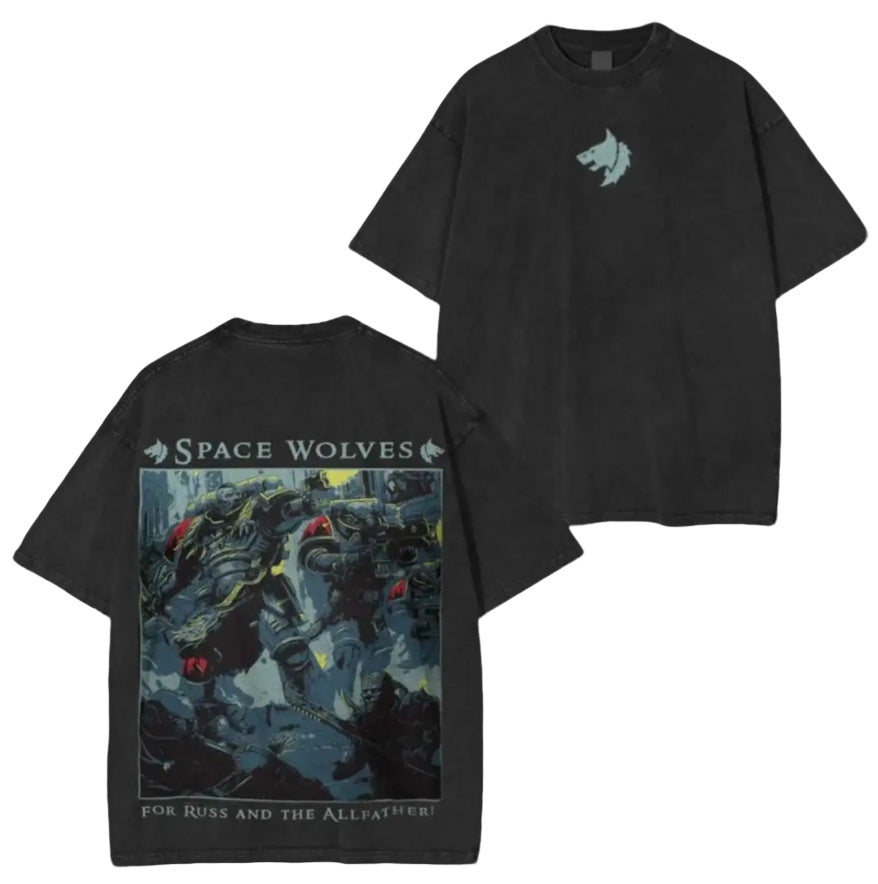 Warhammer 4K Space Wolf Vintage Double-sided Shirt, Unisex Video Game Metal Fan Gift