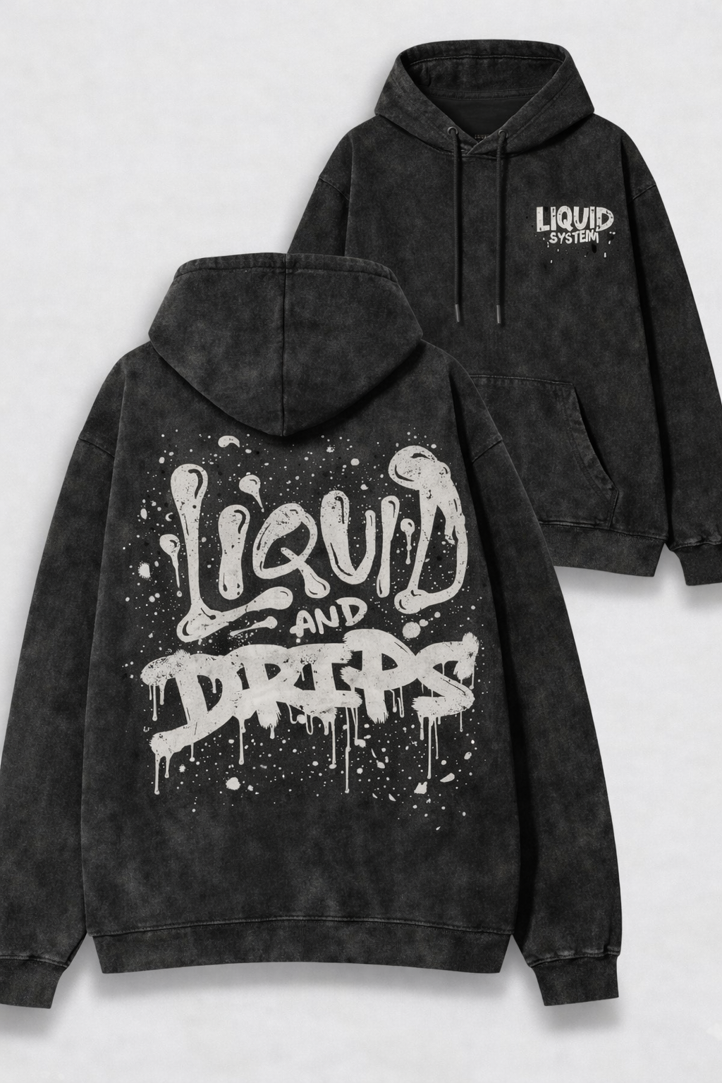 Liquid and Drips – Acid Wash Tee & Hoodie | Street Graffiti Print Streetwear