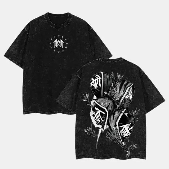 Sleep Token Masked Skull Washed Tee, Unisex Oversized Heavyweight
