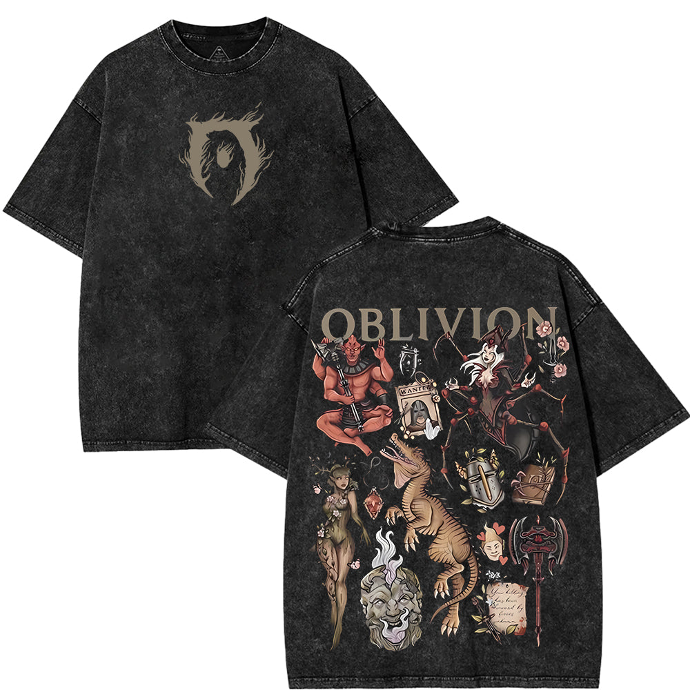 Oblivion Realms Oversized Graphic Tee Gothic Art Shirt