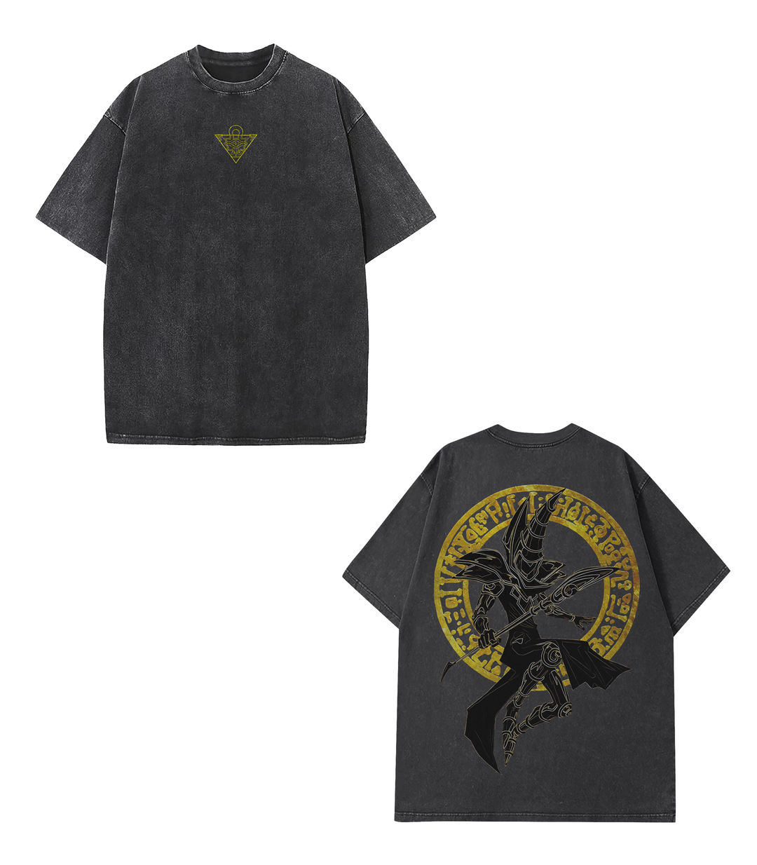 Retro Heavy Limited Edition "Dark Magician" Yu-Gi-Oh! Anime Oversized Vintage Washed Tee Cotton Tshirt, Perfect Gift for Anime Fans and Manga Lovers