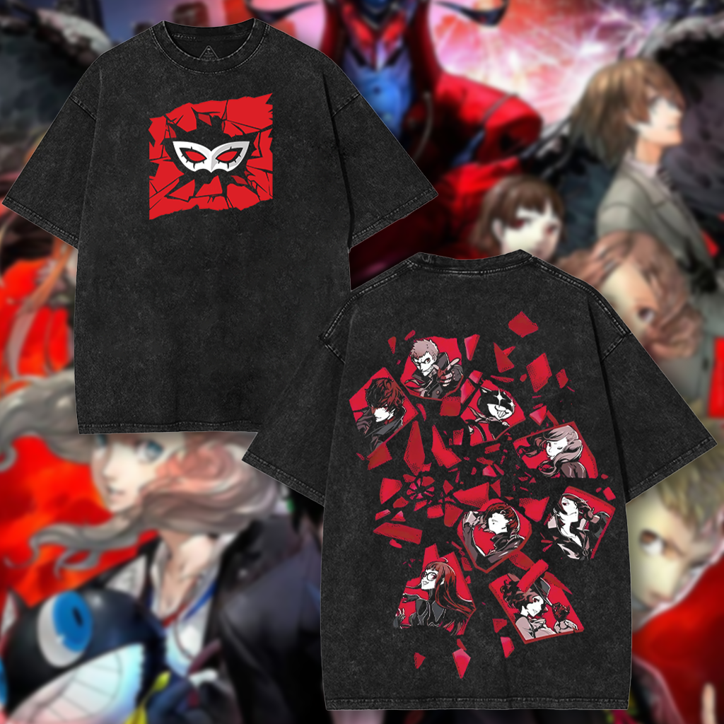 Persona 5 Graphic Unisex Double Printed Washed T-SHIRT