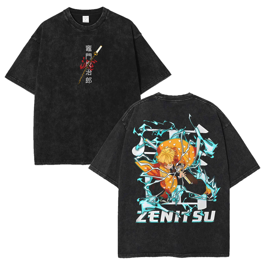 Zenitsu Demon Slayer Unisex Wash Tshirt [MMU]