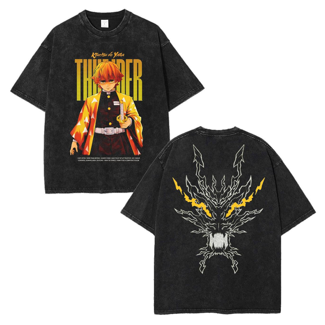 Zenitsu Demon Slayer JJK Unisex Wash tshirt  [MMU]