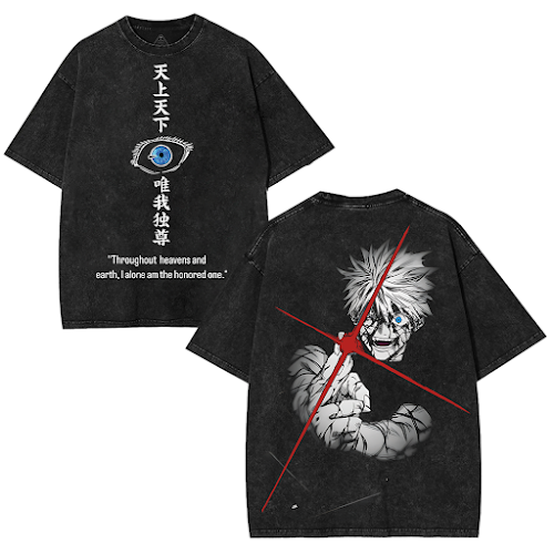 The Honored One Gojo Satoru Jujutsu Kaisen   – Washed Tee Cotton Menswear Top  | SEP 88