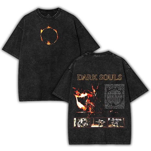 Dark souls Age Of Fire T-Shirt Dark Souls Game – Washed Tee Cotton Menswear Top  | SEP 57