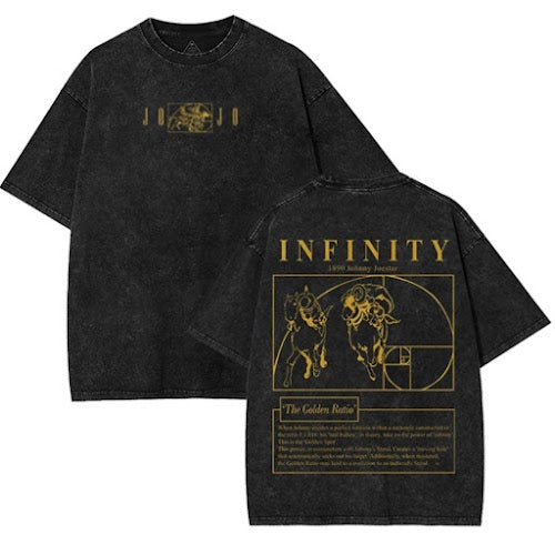"JOJO'S BIZARRE ADVENTURE" THE GOLDEN RATIO – Washed Tee Cotton Menswear Top  | SEP 93