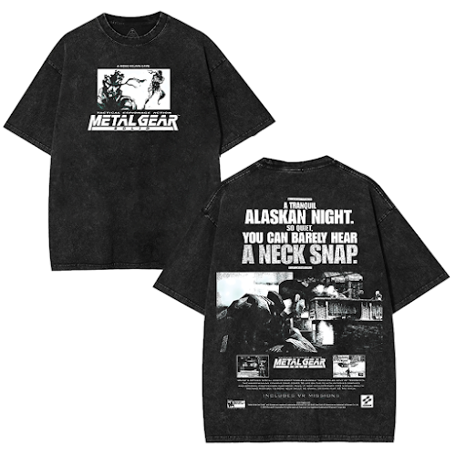 Metal Gear Solid Alaskan night Snake – Washed Tee Cotton Menswear Top  | SEP 51