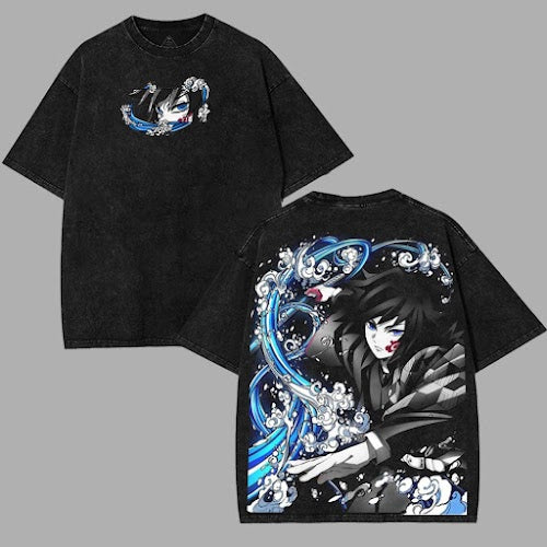 Water Hashira Giyu Tomioka v3 Demon Slayer – Washed Tee Cotton Menswear Top  | SEP 71