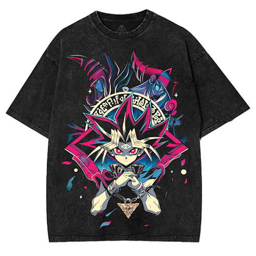 Ace card Dark magician dark magician girl Yugioh – Washed Tee Cotton Menswear Top  | SEP 92