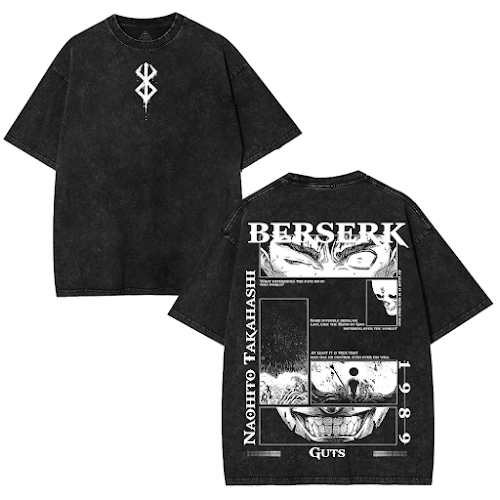 Retro Heavy Limited "BERSERK V2"   – Washed Tee Cotton Menswear Top  | SEP 84